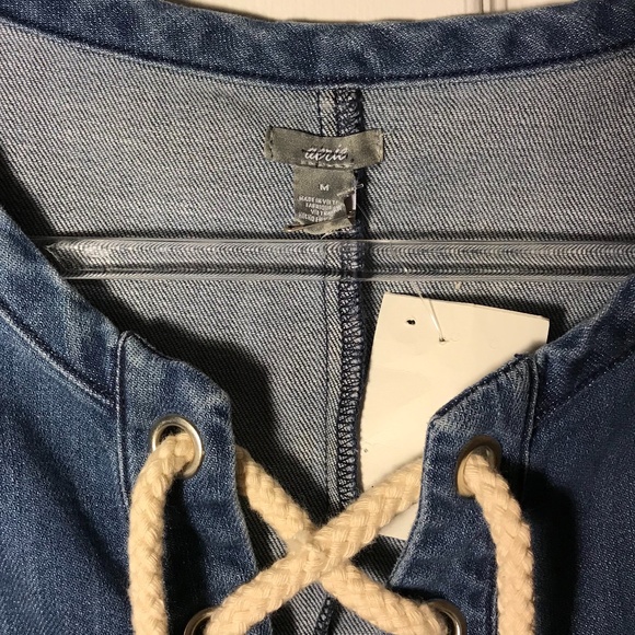 AERIE Denim Tie-up Tank Dress Size M - Picture 2 of 7